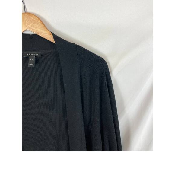 H By Halston Black Ribbed Cardigan Side Zip Size XL - Picture 3 of 6
